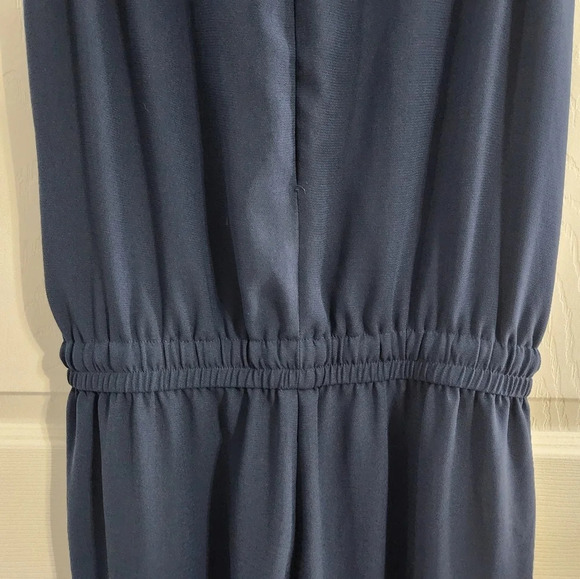 Cabi navy blue french chiffron jumpsuit #303 pockets size xs - Picture 10 of 11
